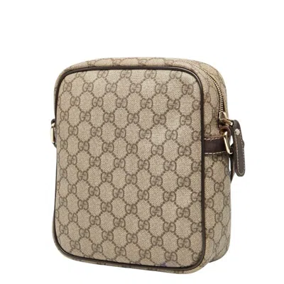 Pre-owned Gucci Beige Brown Pvc Leather Shoulder Bag ()