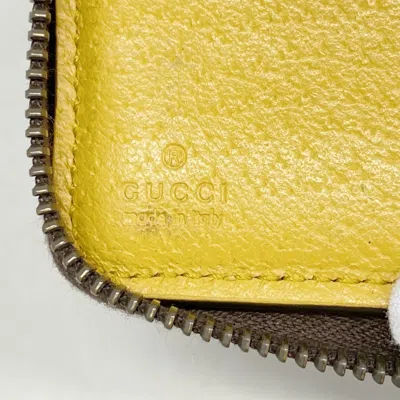 Pre-owned Gucci Beige Brown Pvc Long Wallet (bi-fold) () In Multi