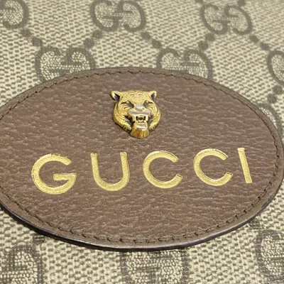 Pre-owned Gucci Beige Brown Pvc Long Wallet (bi-fold) () In Multi