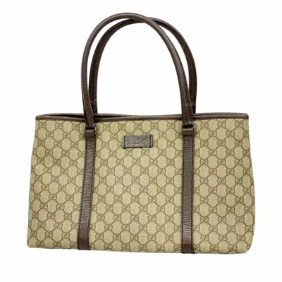 Pre-owned Gucci Beige Brown Pvc Tote Bag () In Multi