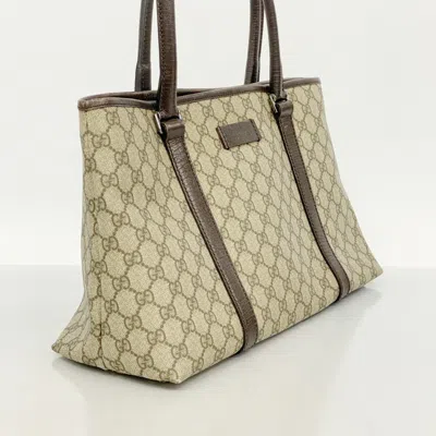 Pre-owned Gucci Beige Brown Pvc Tote Bag () In Multi