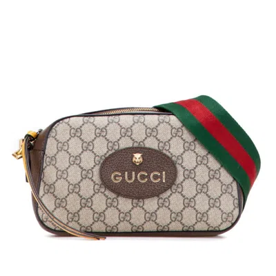 Pre-owned Gucci Beige Brown Pvc Leather Shoulder Bag ()