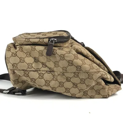 Pre-owned Gucci Beige Dark Brown Gg Canvas Backpack () In Multi