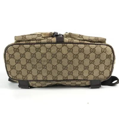 Pre-owned Gucci Beige Dark Brown Gg Canvas Backpack () In Multi
