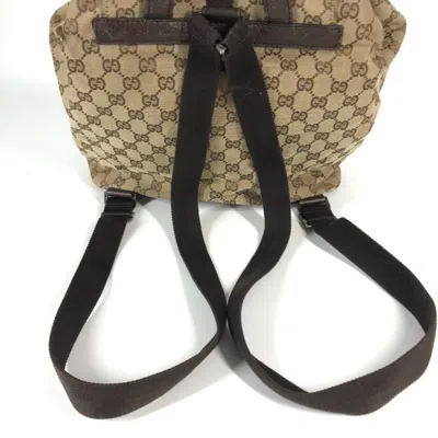 Pre-owned Gucci Beige Dark Brown Gg Canvas Backpack () In Multi