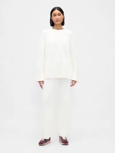 Gap Cashsoft Shaker-stitch Sweater Pants In White