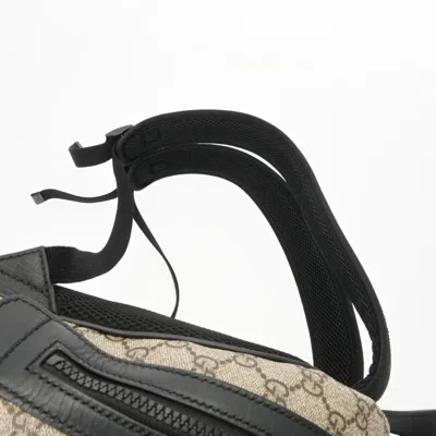 Pre-owned Gucci Beige Gg Supreme Canvas Leather Backpack () In Sand