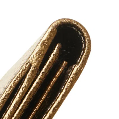 Pre-owned Gucci Beige Gold Canvas Leather Long Wallet (bi-fold) ()