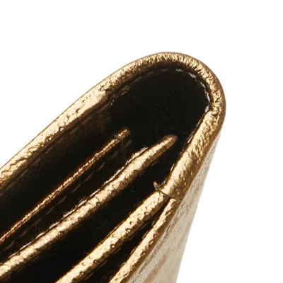 Pre-owned Gucci Beige Gold Canvas Leather Long Wallet (bi-fold) ()