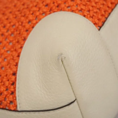 Pre-owned Gucci Beige Orange Straw Tote Bag () In Multi