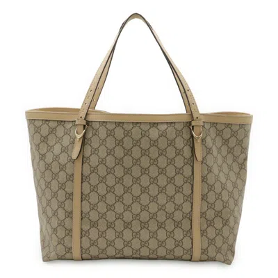 Pre-owned Gucci Beige Sand Gg Supreme Leather Shoulder Bag Tote Bag ()