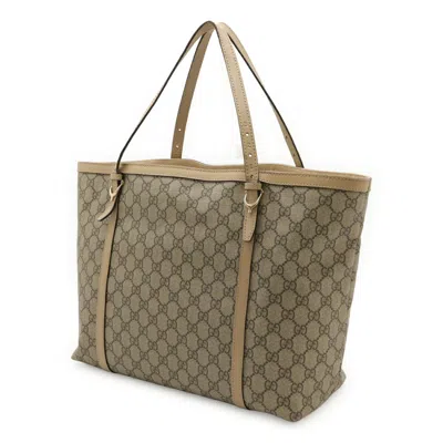 Pre-owned Gucci Beige Sand Gg Supreme Leather Shoulder Bag Tote Bag ()