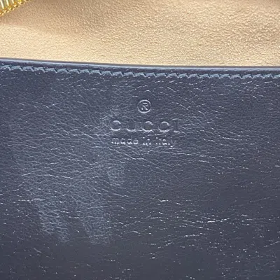 Pre-owned Gucci Black Brown Canvas Leather Shoulder Bag () In Multi