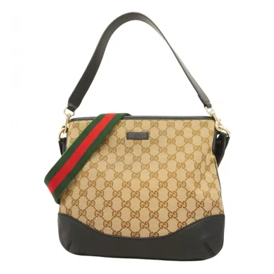 Pre-owned Gucci Black Brown Canvas Shoulder Bag () In Multi