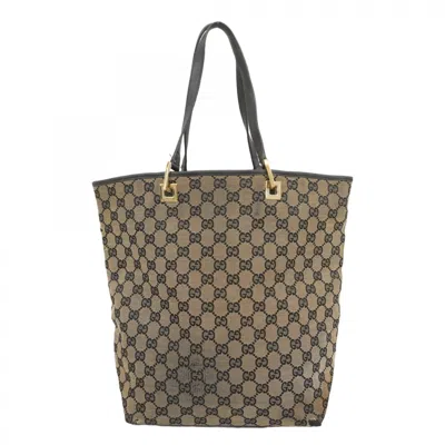 Pre-owned Gucci Black Brown Canvas Tote Bag () In Multi