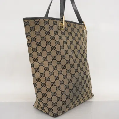 Pre-owned Gucci Black Brown Canvas Tote Bag () In Multi