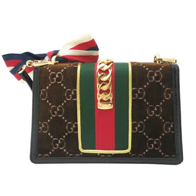 Pre-owned Gucci Black Brown Suede Shoulder Bag () In Multi