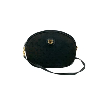 Pre-owned Gucci Black Canvas Leather Shoulder Bag ()