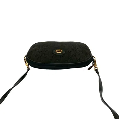 Pre-owned Gucci Black Canvas Leather Shoulder Bag ()