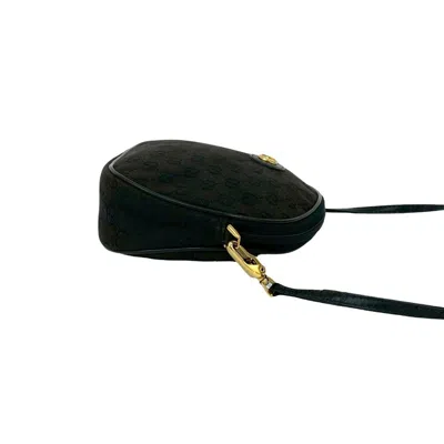 Pre-owned Gucci Black Canvas Leather Shoulder Bag ()