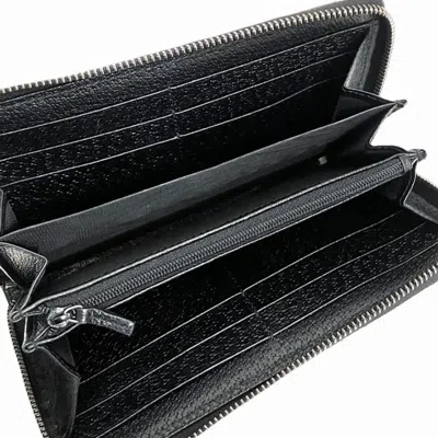 Pre-owned Gucci Black Canvas Leather Long Wallet (bi-fold) ()
