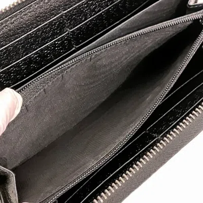 Pre-owned Gucci Black Canvas Leather Long Wallet (bi-fold) ()