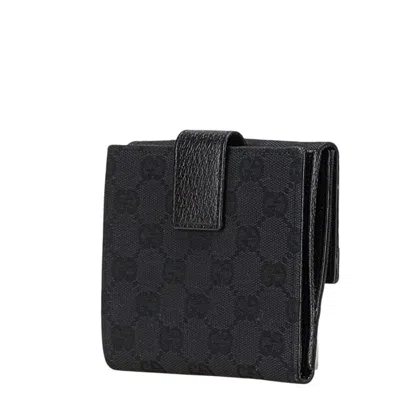 Pre-owned Gucci Black Canvas Leather Wallet (bi-fold) ()