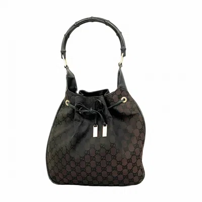 Pre-owned Gucci Black Canvas Shoulder Bag ()
