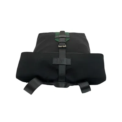 Pre-owned Gucci Black Green Red Color Canvas Leather Backpack () In Multi