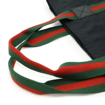 Pre-owned Gucci Black Green Red Color Canvas Leather Shoulder Bag Tote Bag () In Multi