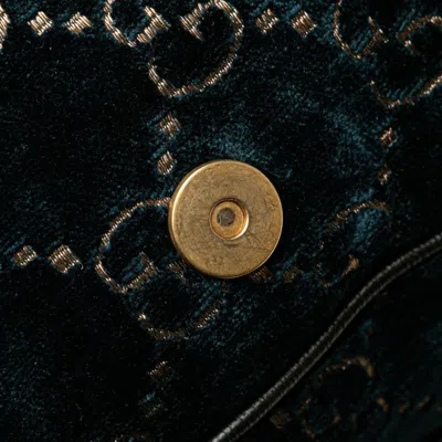 Pre-owned Gucci Black Green Velvet Leather Backpack () In Multi