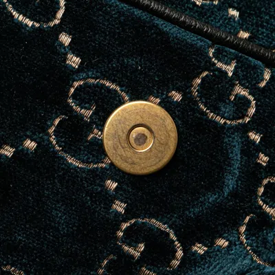 Pre-owned Gucci Black Green Velvet Leather Backpack () In Multi