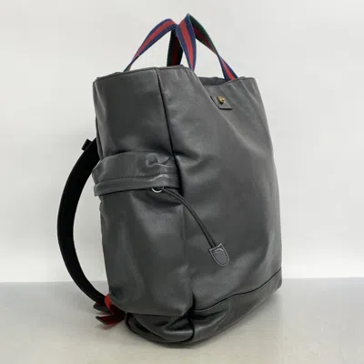 Pre-owned Gucci Black Leather Backpack ()