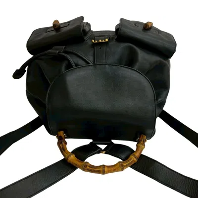 Pre-owned Gucci Black Leather Backpack ()