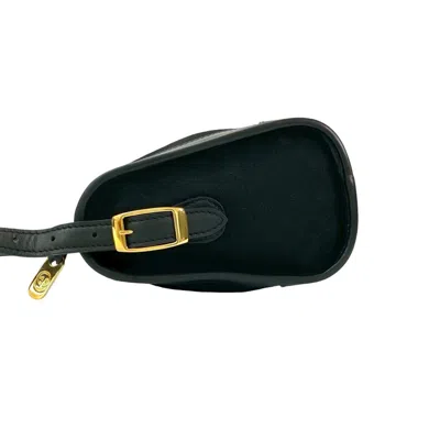 Pre-owned Gucci Black Leather Canvas Pochette Shoulder Bag ()