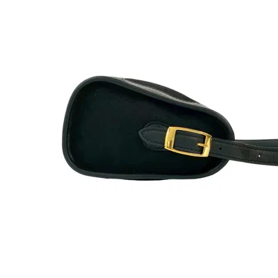 Pre-owned Gucci Black Leather Canvas Pochette Shoulder Bag ()