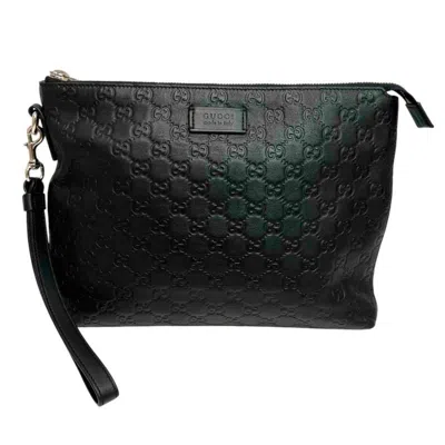 Pre-owned Gucci Black Leather Clutch Bag ()