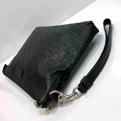 Pre-owned Gucci Black Leather Clutch Bag ()