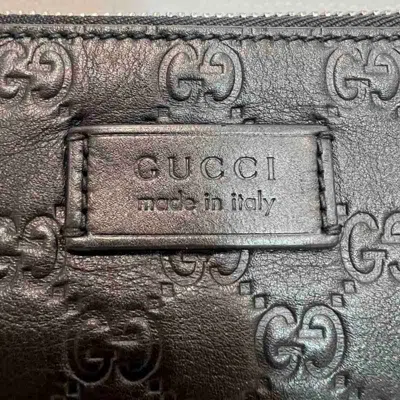 Pre-owned Gucci Black Leather Clutch Bag ()
