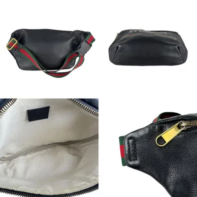 Pre-owned Gucci Black Leather Fanny Pack Sling Bag ()
