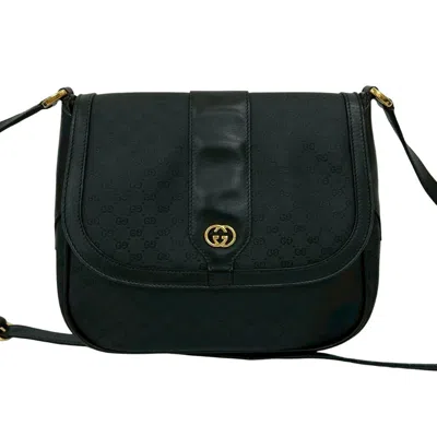 Pre-owned Gucci Black Leather Pvc Pochette Shoulder Bag ()