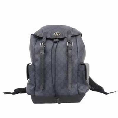 Pre-owned Gucci Black Navy Pvc Backpack () In Multi