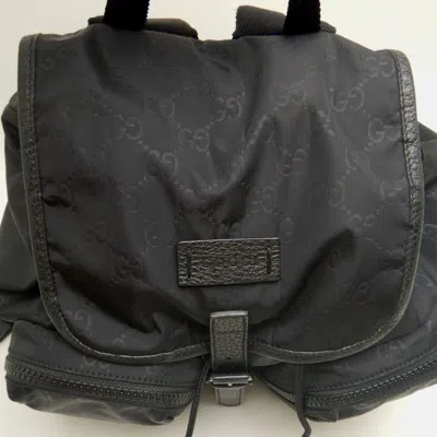 Pre-owned Gucci Black Nylon Backpack ()