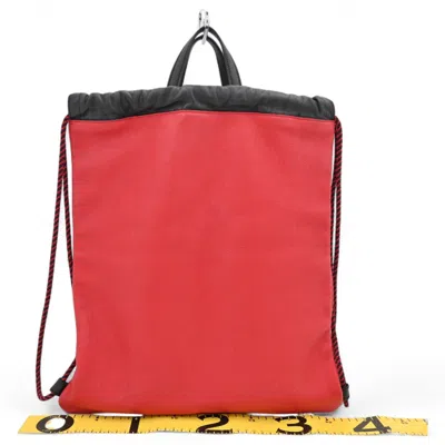 Pre-owned Gucci Black Red Color Leather Backpack () In Multi