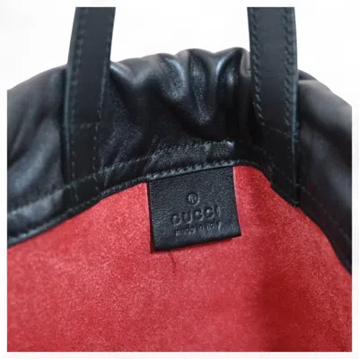 Pre-owned Gucci Black Red Color Leather Backpack () In Multi