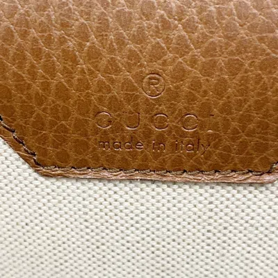 Pre-owned Gucci Blue Brown Denim Leather Shoulder Bag () In Multi