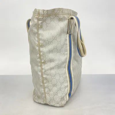 Pre-owned Gucci Blue Gray Silver Canvas Tote Bag ()