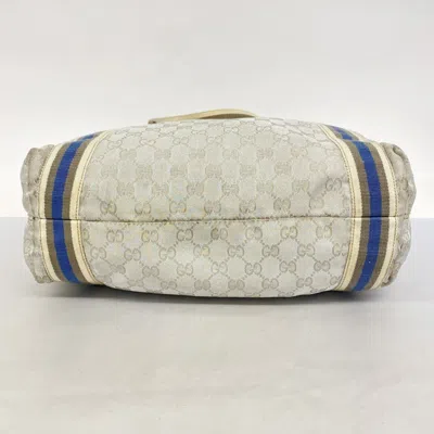 Pre-owned Gucci Blue Gray Silver Canvas Tote Bag ()