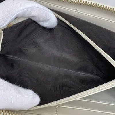 Pre-owned Gucci Blue Ivory Canvas Long Wallet (bi-fold) ()