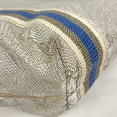 Pre-owned Gucci Blue Gray Silver Canvas Tote Bag ()